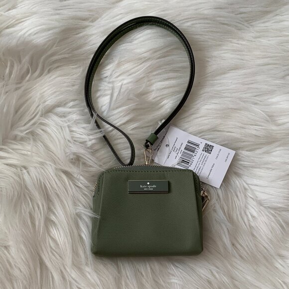 kate spade Accessories - KATE SPADE Carter Card Case Lanyard in Cedar Green/Gold